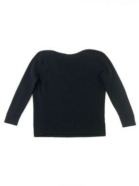 Club Monaco Italian cashmere sweater black drape back neck pullover